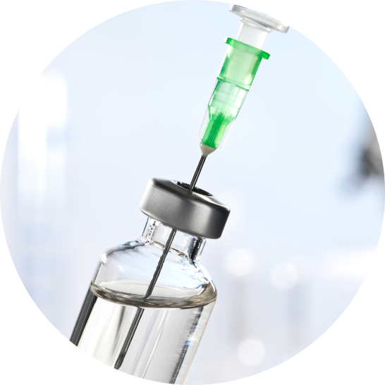 vial of botulinum toxin being prepared for treatment