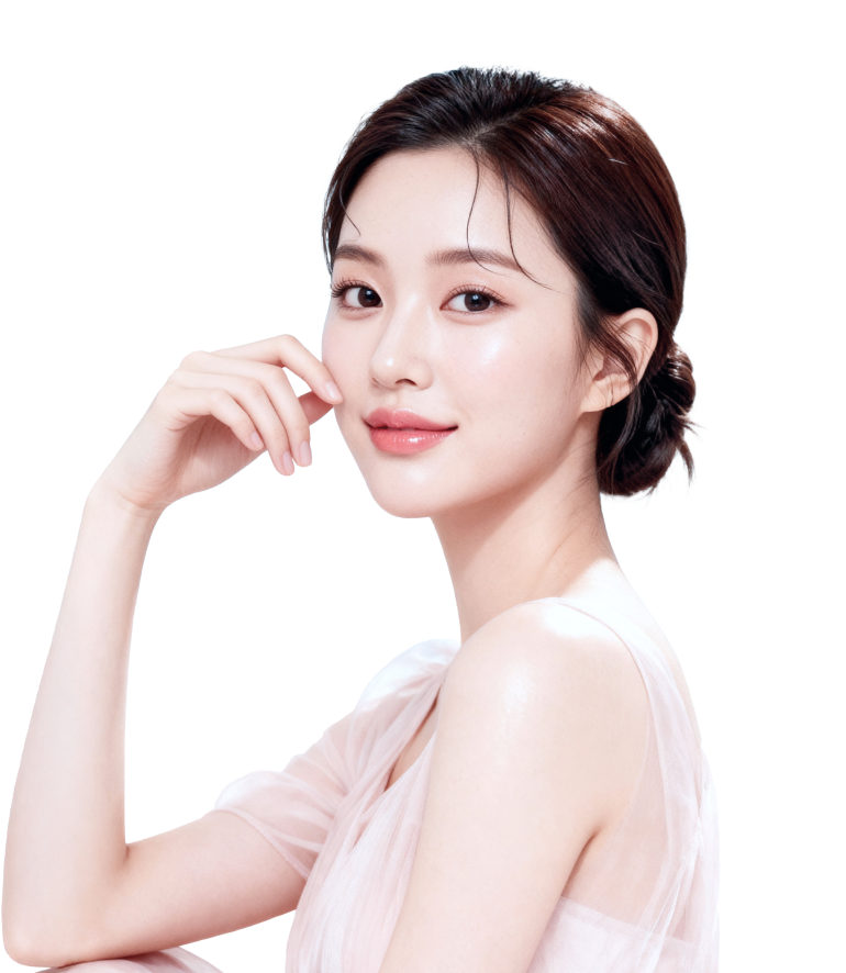 model with glowing skin representing gouri skin booster