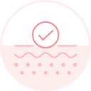 skin with a check mark representing anti-aging benefits