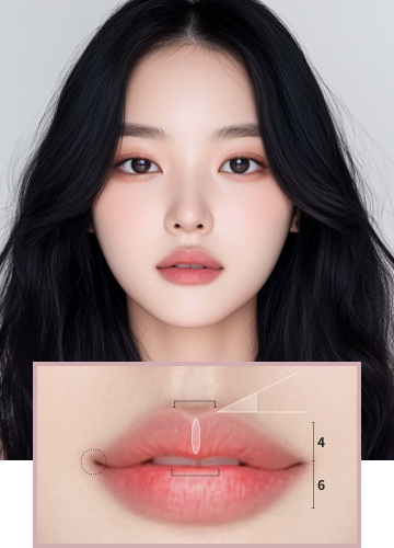 model with gridlines showing facial proportion