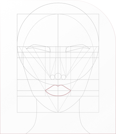 sketch of a face representing natural lip proportions