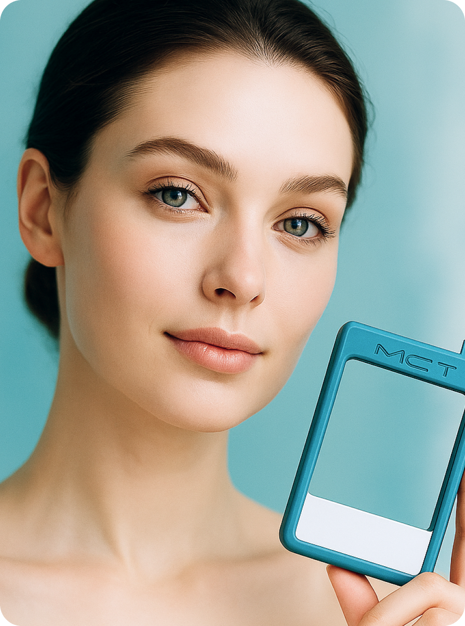 Woman with healthy, radiant skin representing Metacell MCT regenerative skin treatment