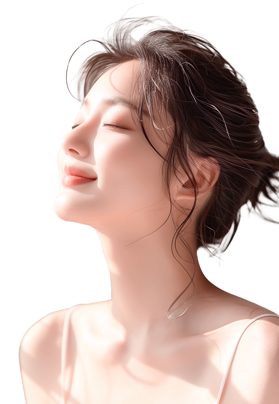 model with smooth skin on neck representing neck wrinkle filler