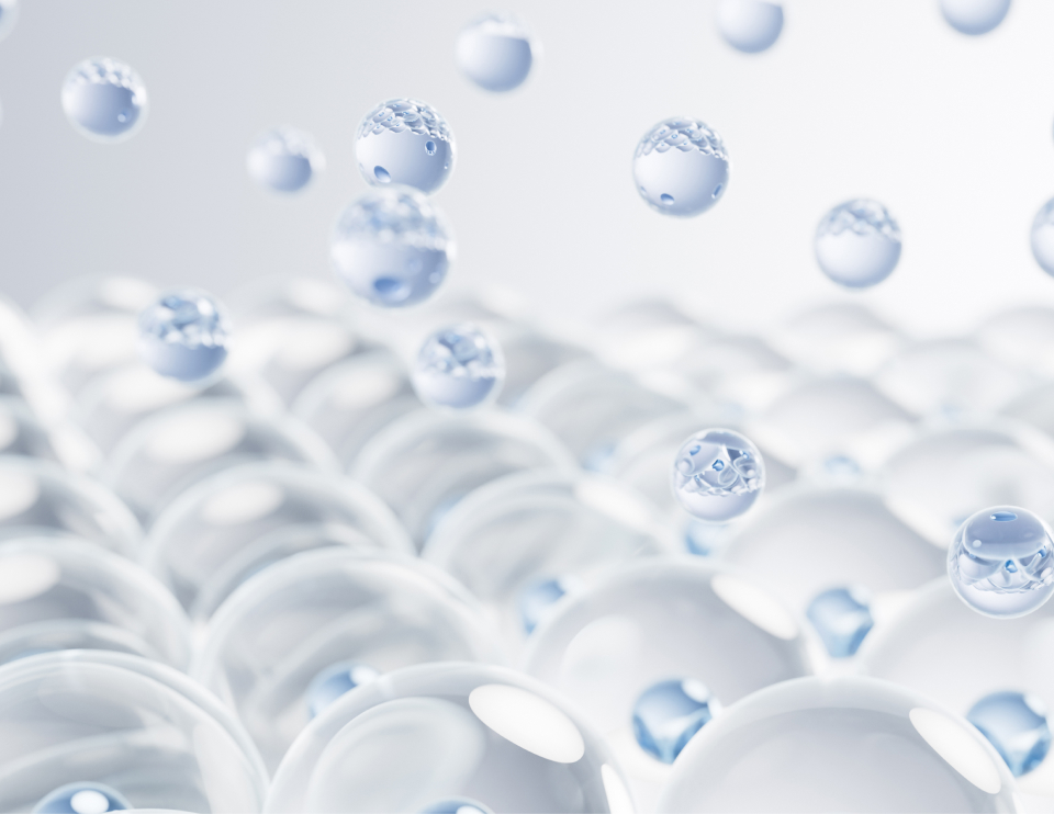 droplets representing neck wrinkle filler treatment