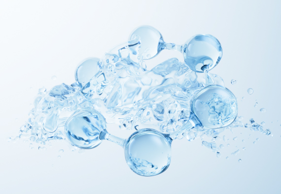 blue cells and liquid representing neck filler and neck botox