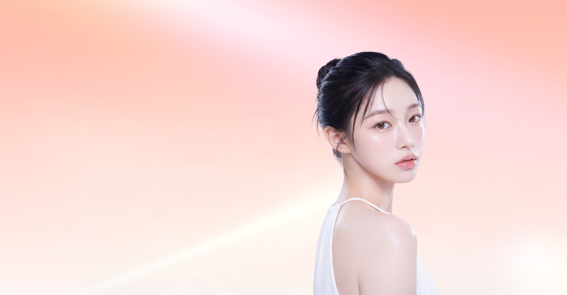 model with glowy glass skin