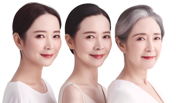 women of various ages representing aging skin