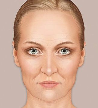 Example of a face in their 40s